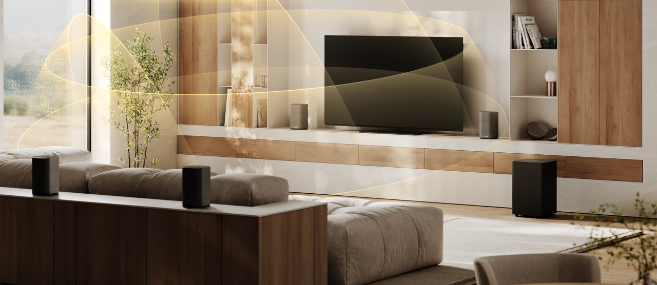 Loewe We. BOOST: Bezprzewodowy zestaw kina domowego Dolby Atmos – Plug & Play Elegancja