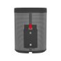 Widok z tylu Vebos portable uchwyt scienny do Sonos Play 1 w kolorze czarnym zblizenie